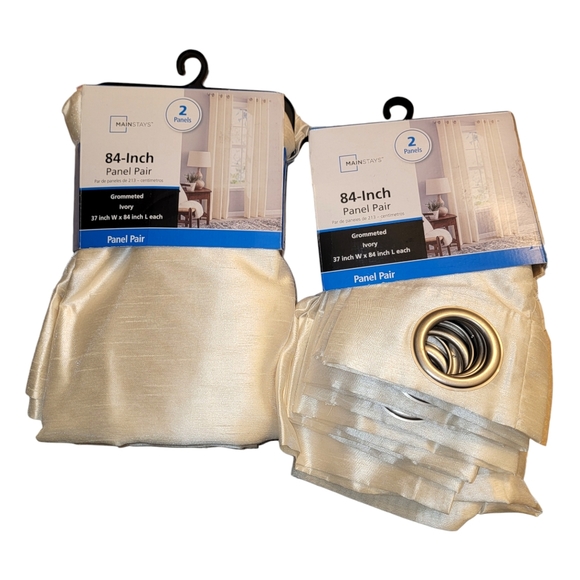 Mainstays 2 Pair (4panels) Grommet Curtain Panels - Picture 1 of 6